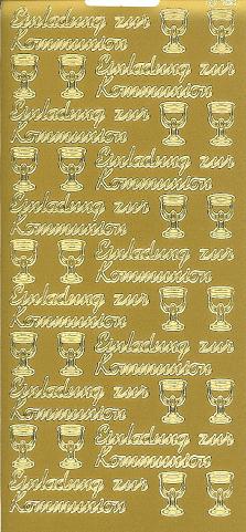 Konturensticker gold, Einladung zur Kommunion
